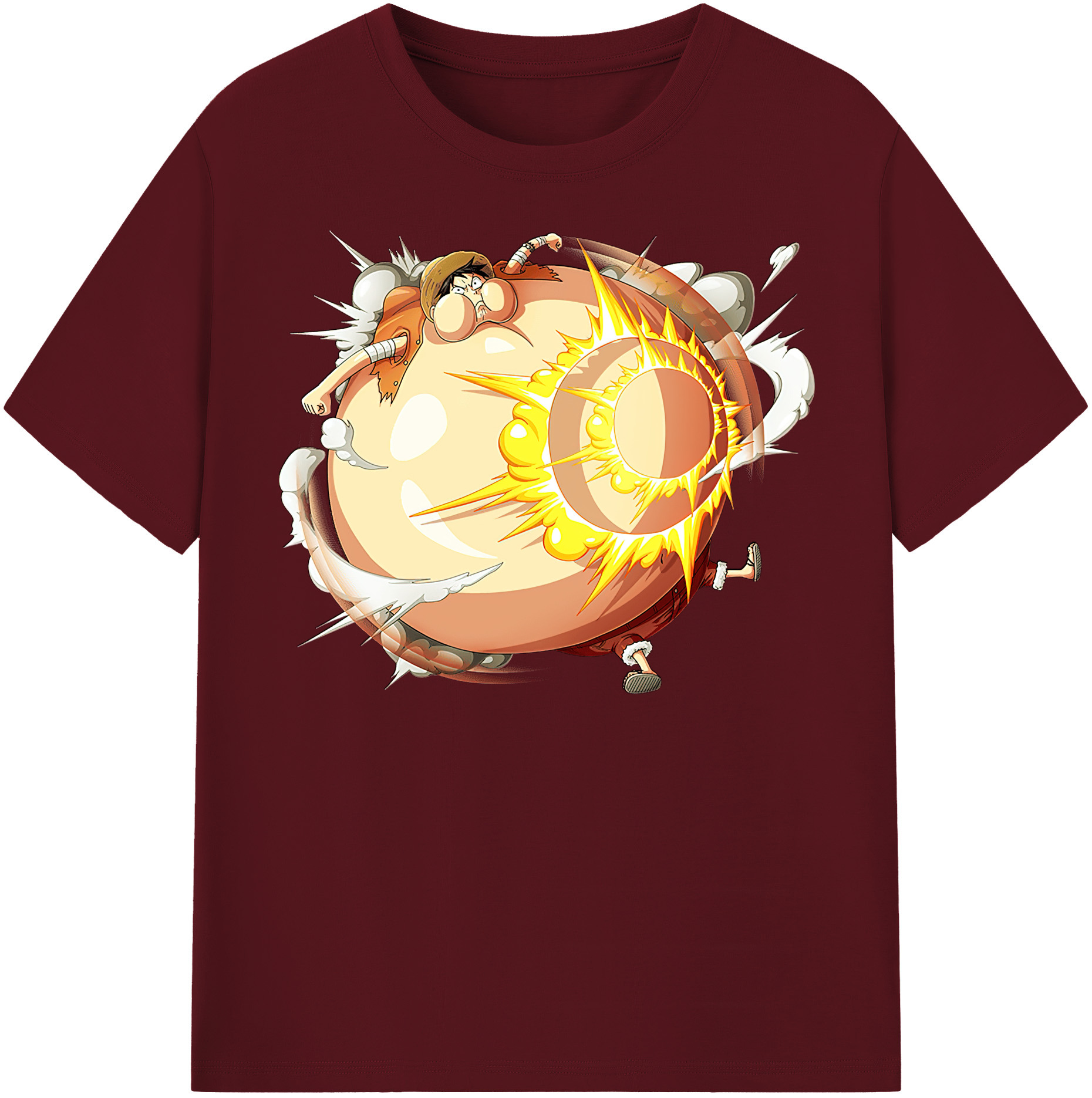ワンピース モンキー・D・ルフィ ONE PIECE Monkey D. Luffy 綿100％半袖Tシャツ（フロントプリント）